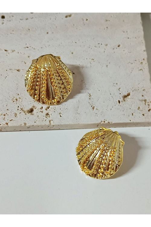 Gold Midye Hafif Kadın Küpe