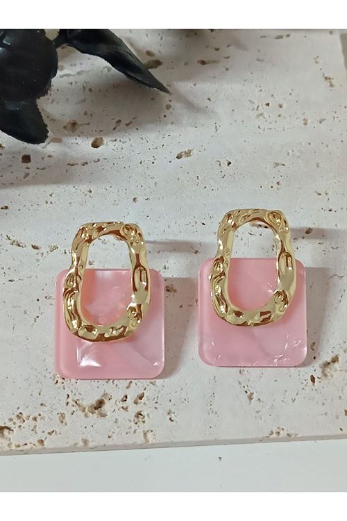 Pembe Gold Hafif Şık Kadın Küpe
