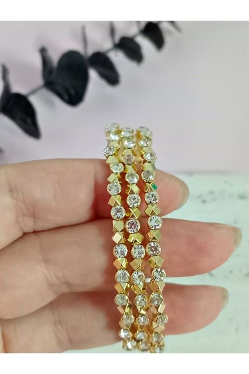 Gold Taşlı Dolamalı Kadın Bileklik