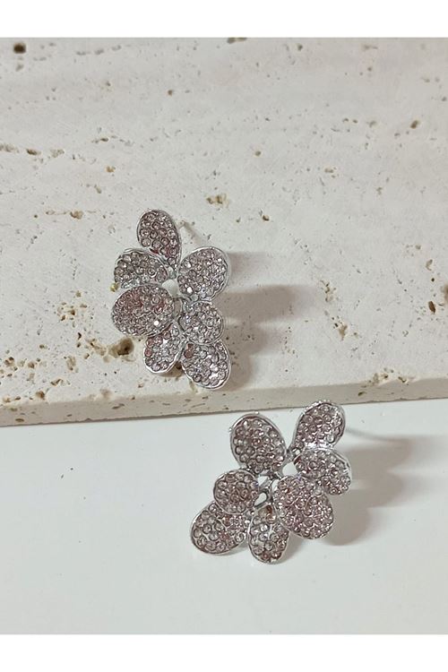 Gümüş Yapraklar Küçük Kadın Küpe