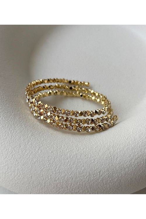 Gold Taşlı Dolamalı Kadın Bileklik