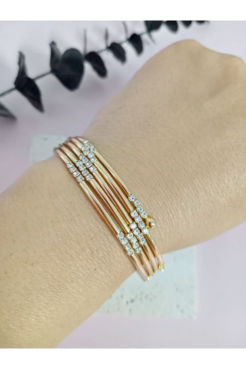 Gold Taşlı Dolamalı Kadın Bileklik