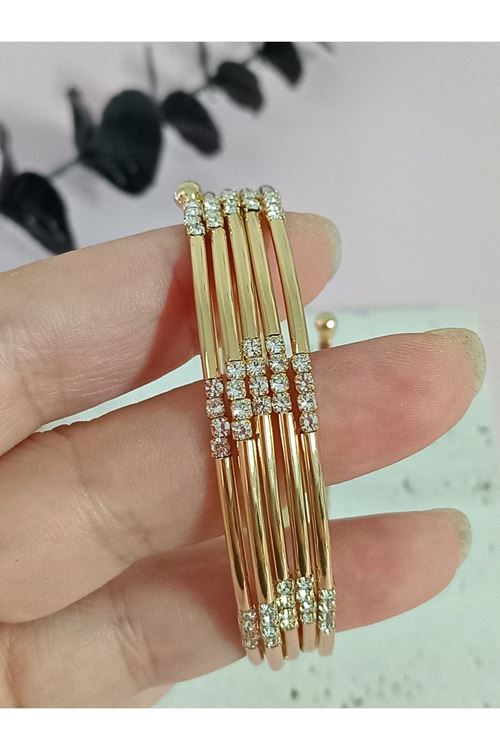Gold Taşlı Dolamalı Kadın Bileklik
