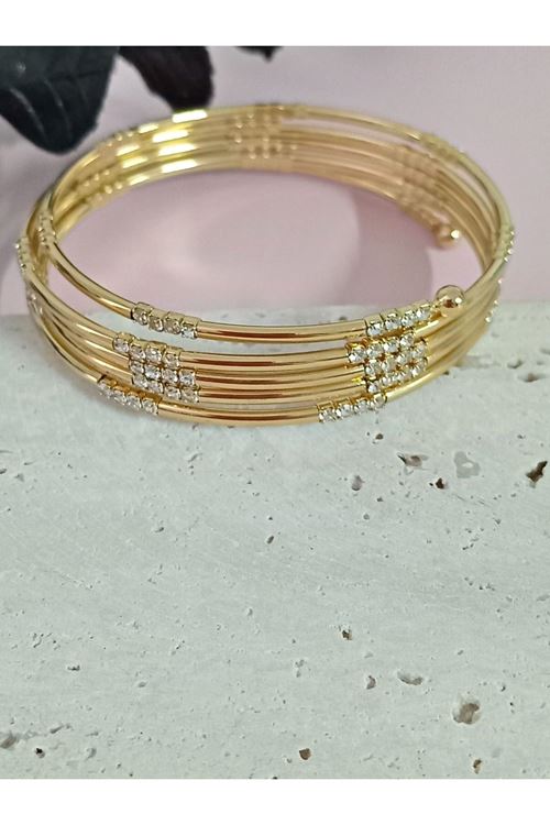 Gold Taşlı Dolamalı Kadın Bileklik