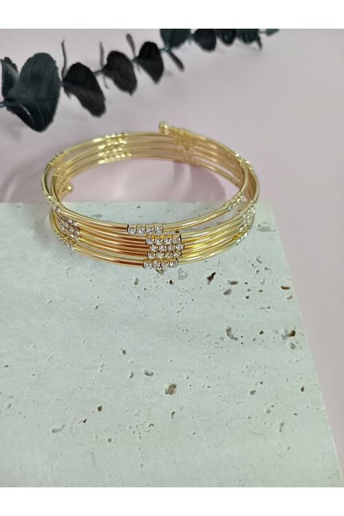 Gold Taşlı Dolamalı Kadın Bileklik