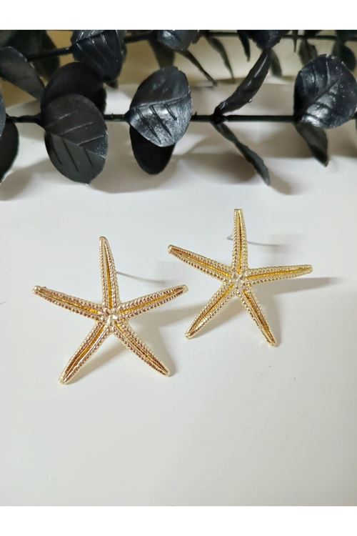 Gold Deniz Yıldızı Hafif Küpe