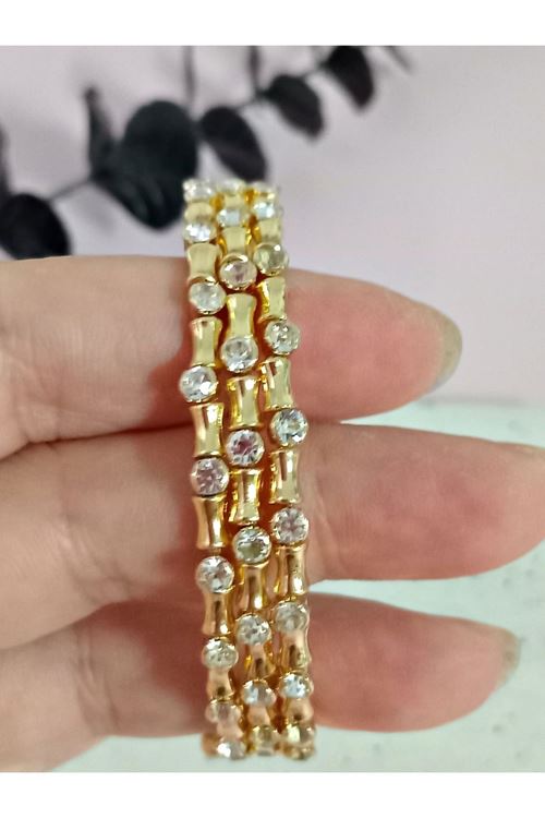 Gold Taşlı Dolamalı Kadın Bileklik
