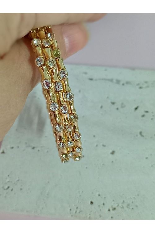 Gold Taşlı Dolamalı Kadın Bileklik