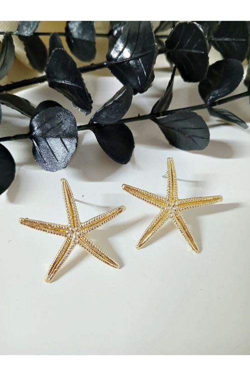 Gold Deniz Yıldızı Hafif Küpe