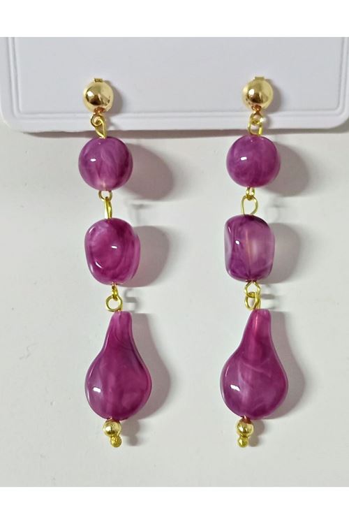 Gold Mürdüm Sallantılı Kadın Küpe