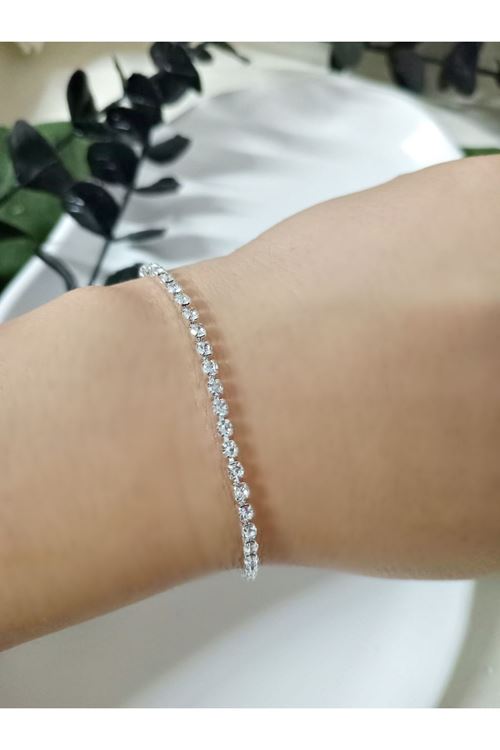 Tek Sıra Su Yolu Gümüş Bileklik