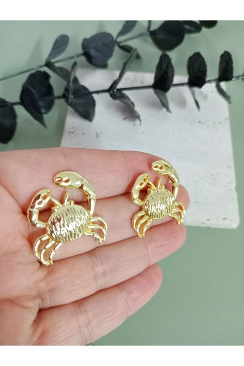 Gold Yengeç Hafif Küpe