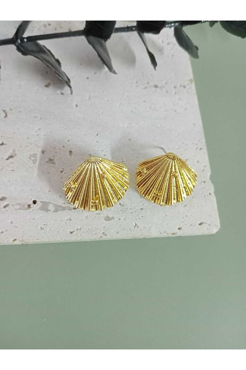 Gold Midye Hafif Kadın Küpe