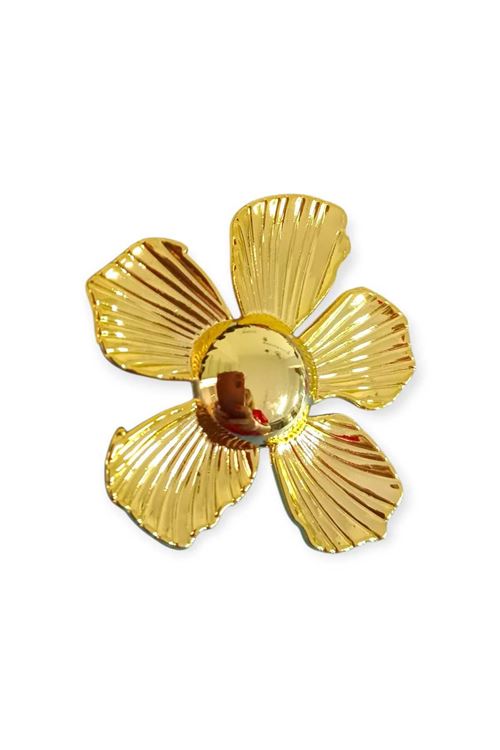 Gold Çiçek Flower Şık Broş