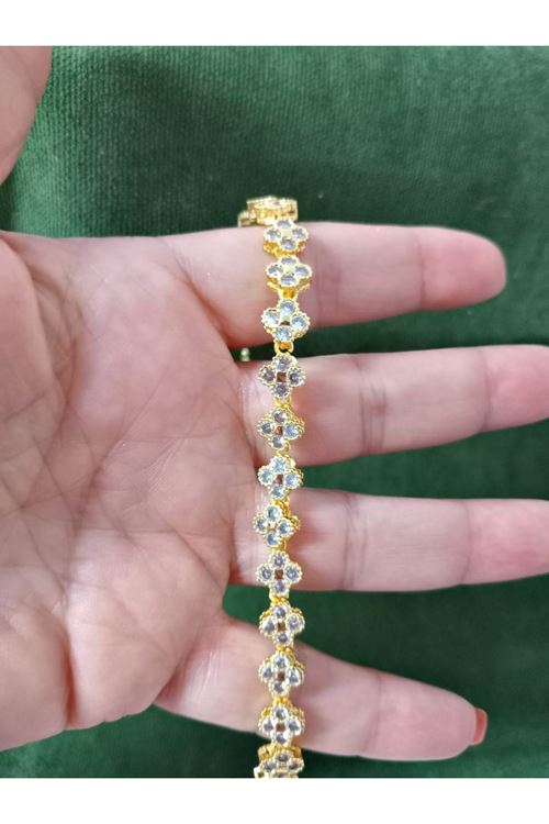 Gold Taşlı Çiçek Bileklik Xuping, Üst Kalite