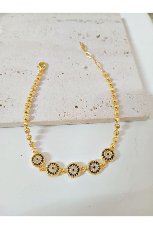 Çelik Gold Mavi Nazar Temalı Bileklik, Bilezık