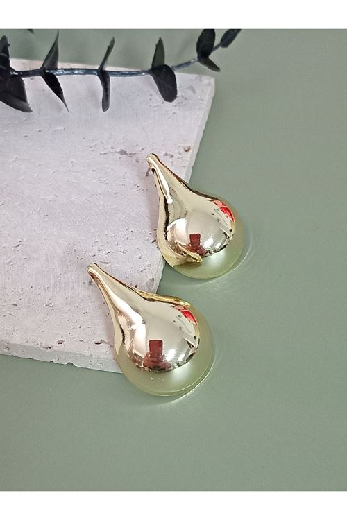 Gold Damla Büyük Hafif Kadın Küpe