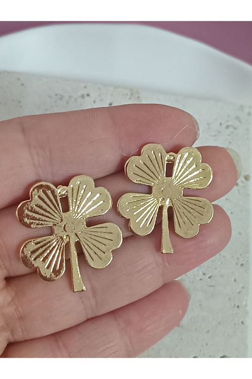 Gold Yonca Kadın Küpe