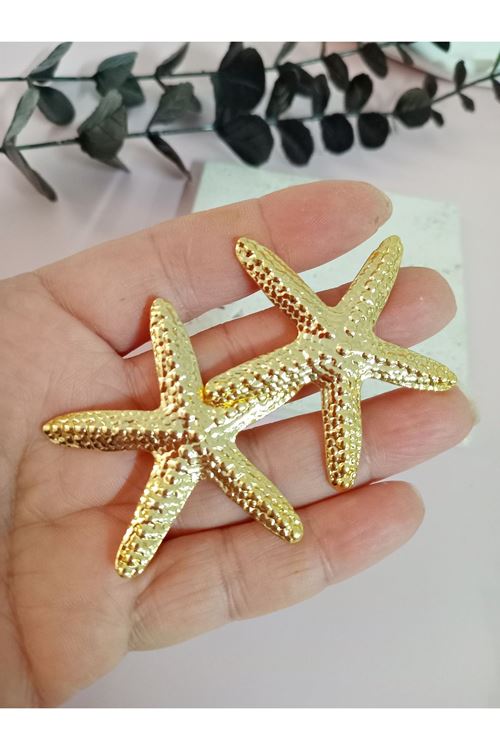 Gold Büyük Deniz Yıldızı Küpe