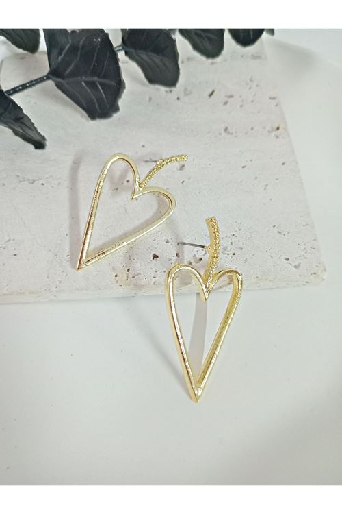 Gold Kalp Şık Kadın Küpe