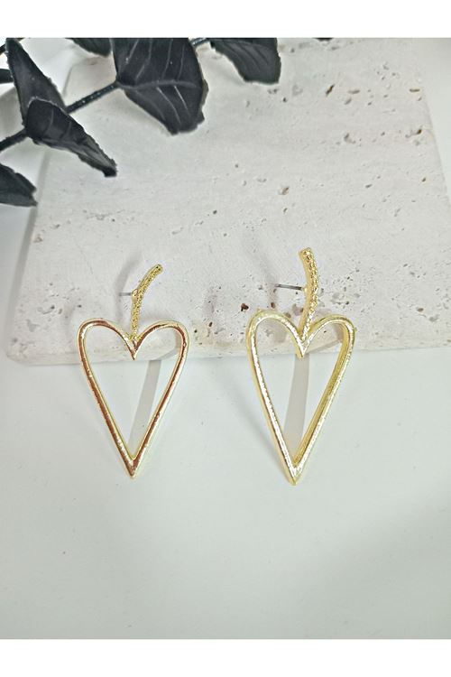 Gold Kalp Şık Kadın Küpe