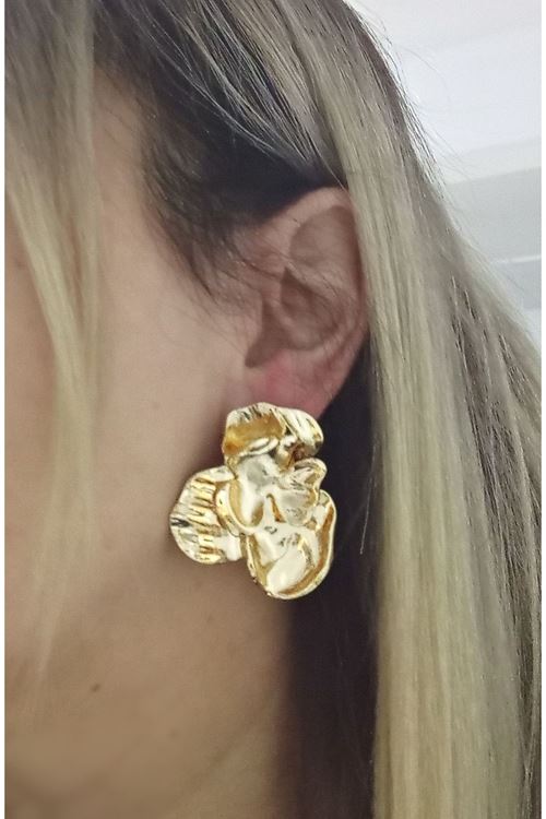 Gold Çiçek Küpe