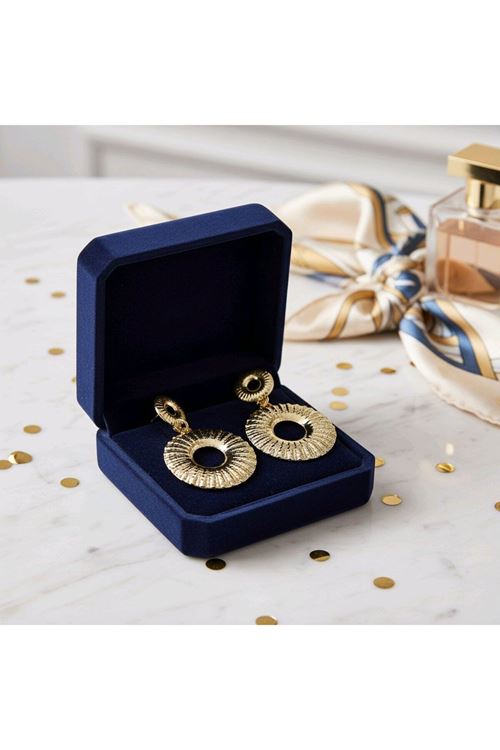 Gold Sallantılı Çember Küpe