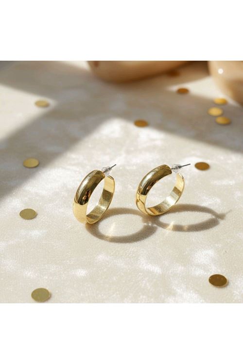 Gold 3cm Geniş Halka Küpe