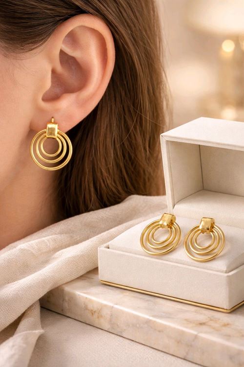 Gold İllüzyon Küpe