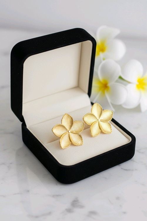 Gold Çiçek Küpe