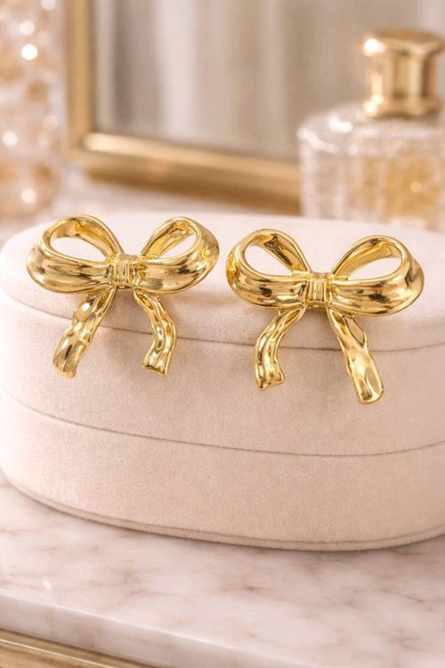 Gold Büyük Fiyonk Küpe, Çok Hafif