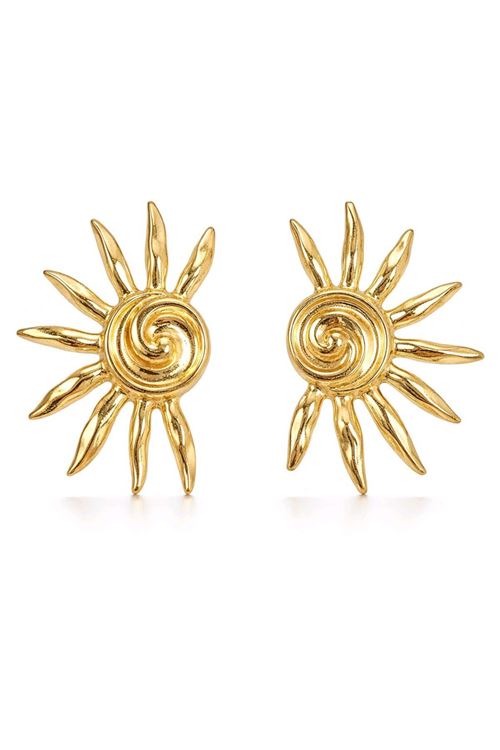 Gold Yarım Güneş Küpe