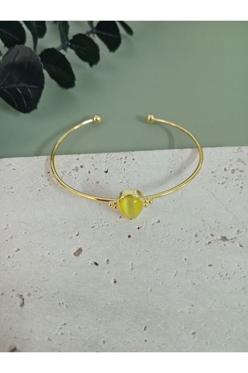 Gold Sarı Damla Taşlı Çıtır Bilezik