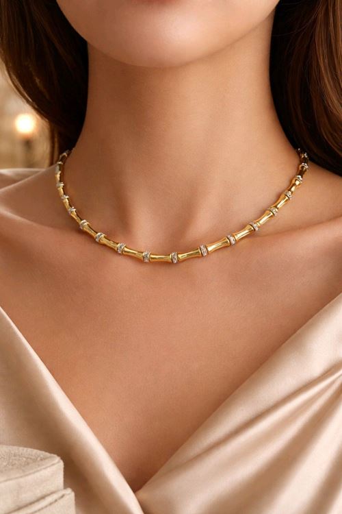 Gold Taşlı Serenay Kolye