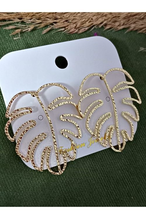 Gold Yaprak Hafif Kadın Küpe