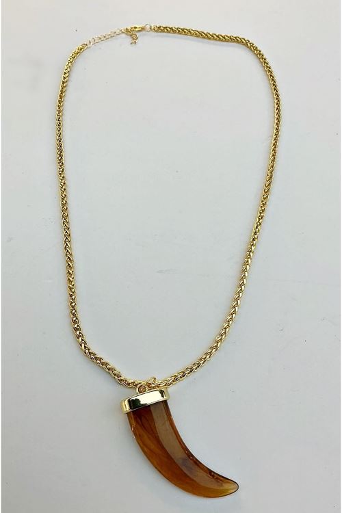 Kahverengi Fildişi Gold Elegant Tarz Kolye