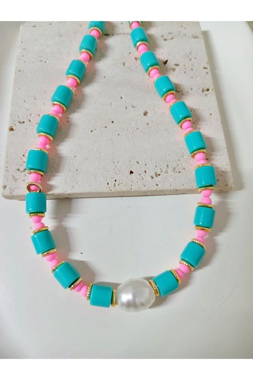 Krem Renk Charmlı Elegant Kolye