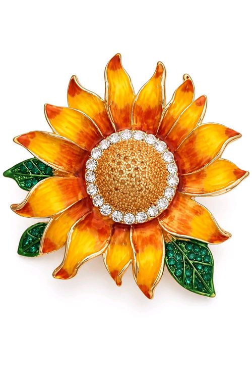 Ayçiçeği Broş, Genişlik:6cm Uzunluk:5cm