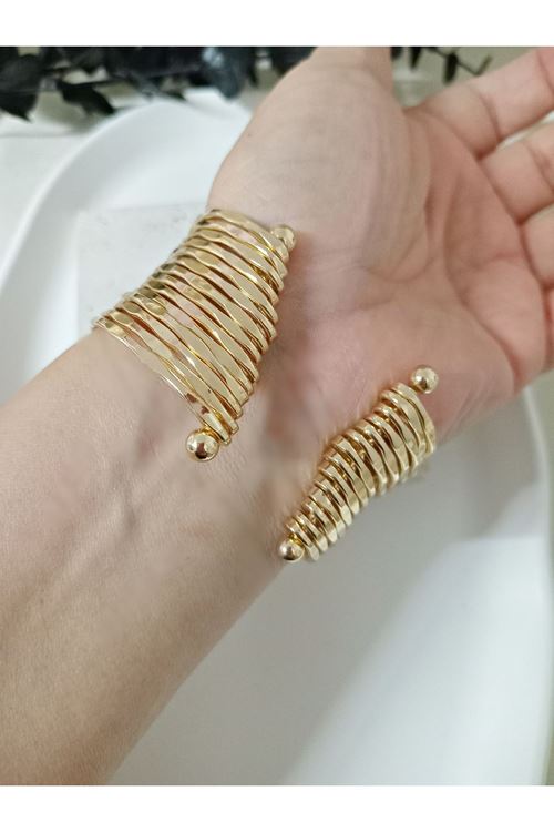 14 Halkalı Gold Kelepçe Bilezık