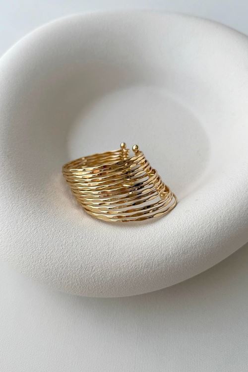 14 Halkalı Gold Kelepçe Bilezık
