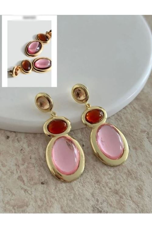 Marka Model, Çelik Gold Pembe Küpe