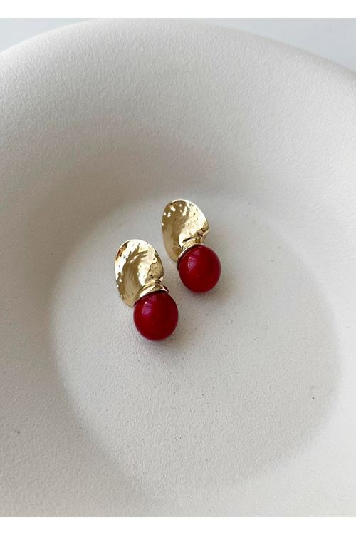 Marka Model, Kırmızı Gold Küpe