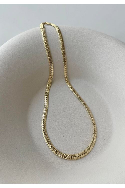 14K Gold Kuyum Model Kolye, Renk Atmaz Kararmaz
