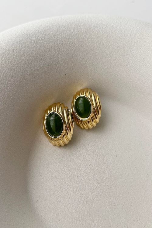 Marka Model, Çelik Gold Yeşil Hafif Küpe
