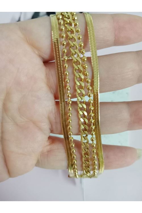 Xuping 5 Zincirli Gold Şık Zarif Bileklik