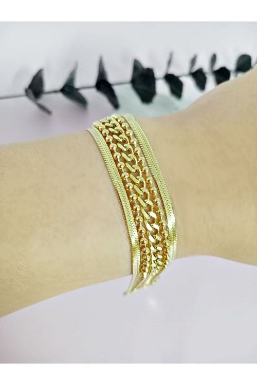 Xuping 5 Zincirli Gold Şık Zarif Bileklik