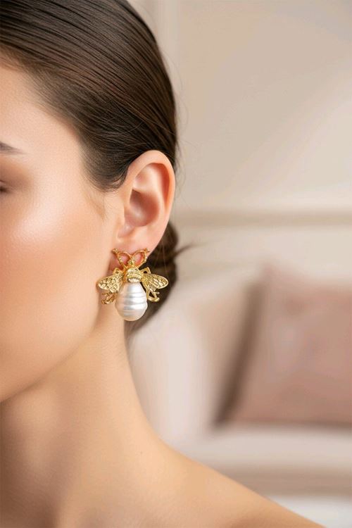 Arı Model İnci Kadın Küpe