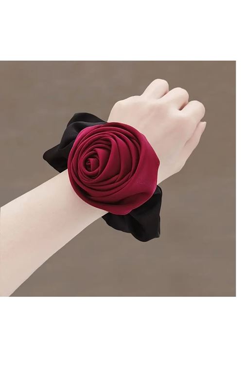 Bordo Tasarım Abiye Günlük Lastik Toka