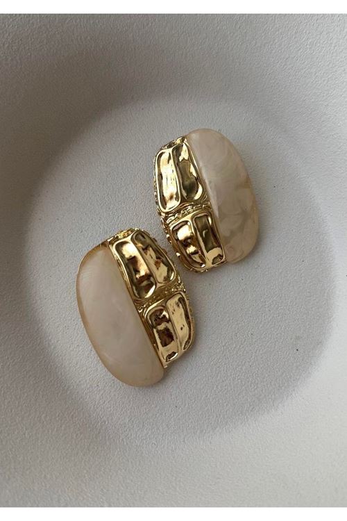 Krem Gold Marka Büyük Kadın Küpe