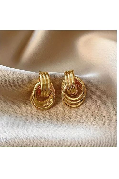 Gold Halkalar Küçük Kadın Küpe